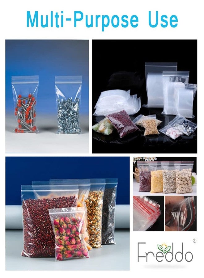 FREDDO Multi Purpose Re-Usable Transparent Zip Lock Storage Bags Sizes (MEDIUM) - 5 x 7 Inch - Pack of 100 Pcs - Image 3